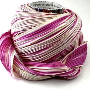 Silk Ribbon Shibori 1 yd Shibori Silk Ribbon Dk Cherry Blossom Shibori Girl Pleated Silk Ribbon