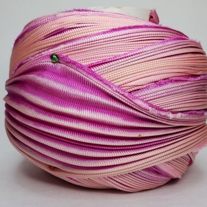 Silk Ribbon Shibori 1 yd Shibori Silk Ribbon Pink Cherry Blossom Shibori Girl Pleated Silk Ribbon