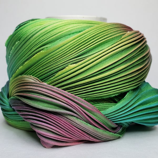 1/2 yd Shibori Ribbon Hand Dyed Silk Ribbon Sea Green Bor Shibori Girl Hand Dyed Silk Ribbon