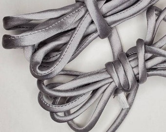 1/4" Silk Cord 3 yds Steel Gray Silk Charmeuse