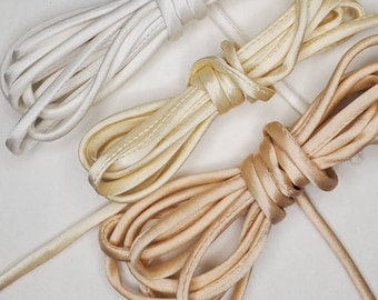 1/8" 5 yds CHOOSE : Optic White, Off-White, Ivory or Champagne Silk Cord Bias Cut Silk Cord - Silk Charmeuse