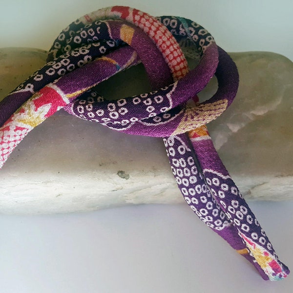 Cordon Chirimen Japonais - Collier ou Bracelet Cordon Kimono Tissu 818B