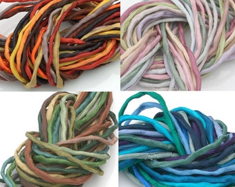 30 ea Silk Strings for Jewelry Making 2mm Silk Strings Hand Dyed Pick Your Own Colors