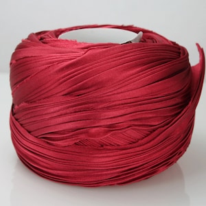 Seidenband Shibori Seidenband 1 m Shibori Seidenband Handgefärbtes Shibori Mädchen Seidenband Rot