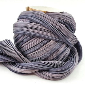 Shibori Ribbon 1 yd Shibori Girls Hand Dyed Silk Ribbon Cool Ash (silver/black) Shibori Silk Ribbon