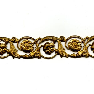 6&quot; Brass Banding - Scrolling Leaves with Flowers Metal Banding 1&quot; version