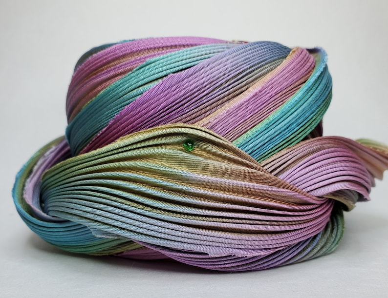 1/2 yd Shibori Ribbon Hand Dyed Silk Ribbon Flourite Shibori Girl Hand Dyed Silk Ribbon image 1