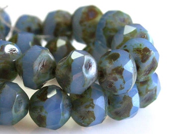 Czech Glass Cut 8mm Bead Cornflower - 009/CEN