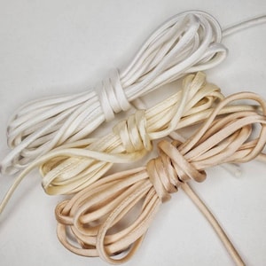 3 yds 1/4" Silk Cord CHOOSE: Optic White, Off White, Ivory, Dk Ivory or Champagne Bias Cut Silk Cord - Silk Charmeuse Cord