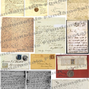 Digital Sheet Artwork for Collage - Assemblage - Jewelry Making - Papercraft - Letters