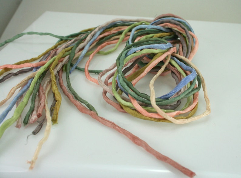 10 Ea Silk Strings for Jewelry Making 2mm Silk Cord Desert Sky Etsy