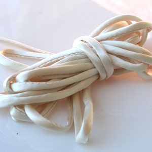 3 yds 1/4 Silk Cord CHOOSE: Optic White, Off White, Ivory or Champagne Bias Cut Silk Cord Silk Charmeuse Cord image 3