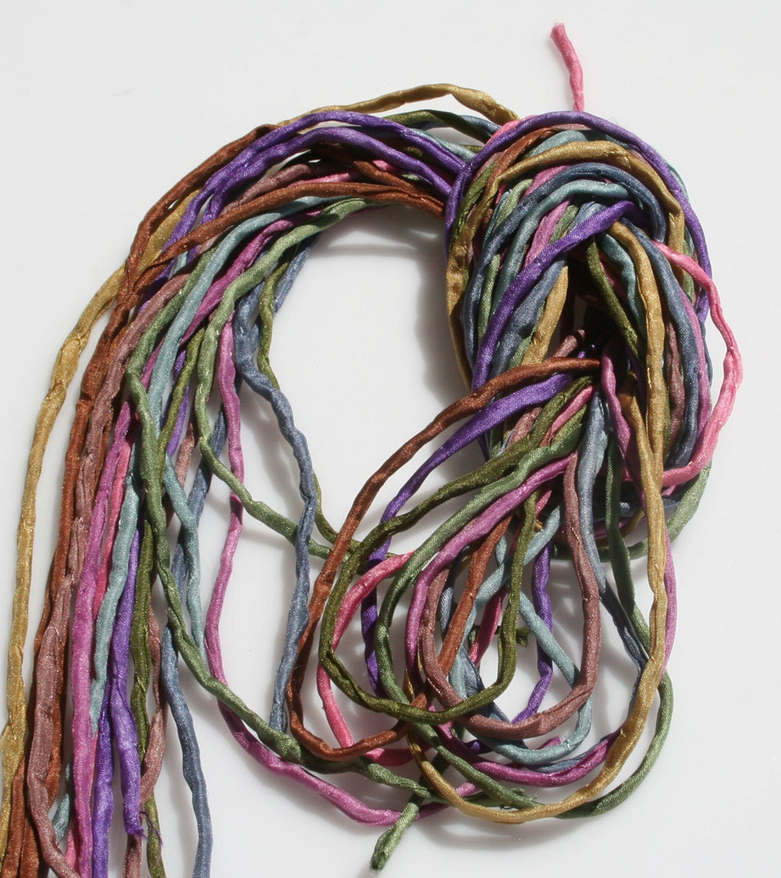 10 ea 2mm Silk Strings Mid Toned Bundle Hand Dyed Etsy