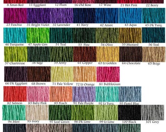 5 ea Silk Strings Hand Dyed Necklace Cord 2/3mm Silk Strings Pick Your Colors