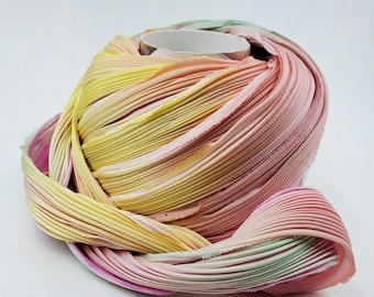 1/2 yd (18") Shibori Ribbon Springtime Hand Dyed Shibori Silk Ribbon Shibori Girl T