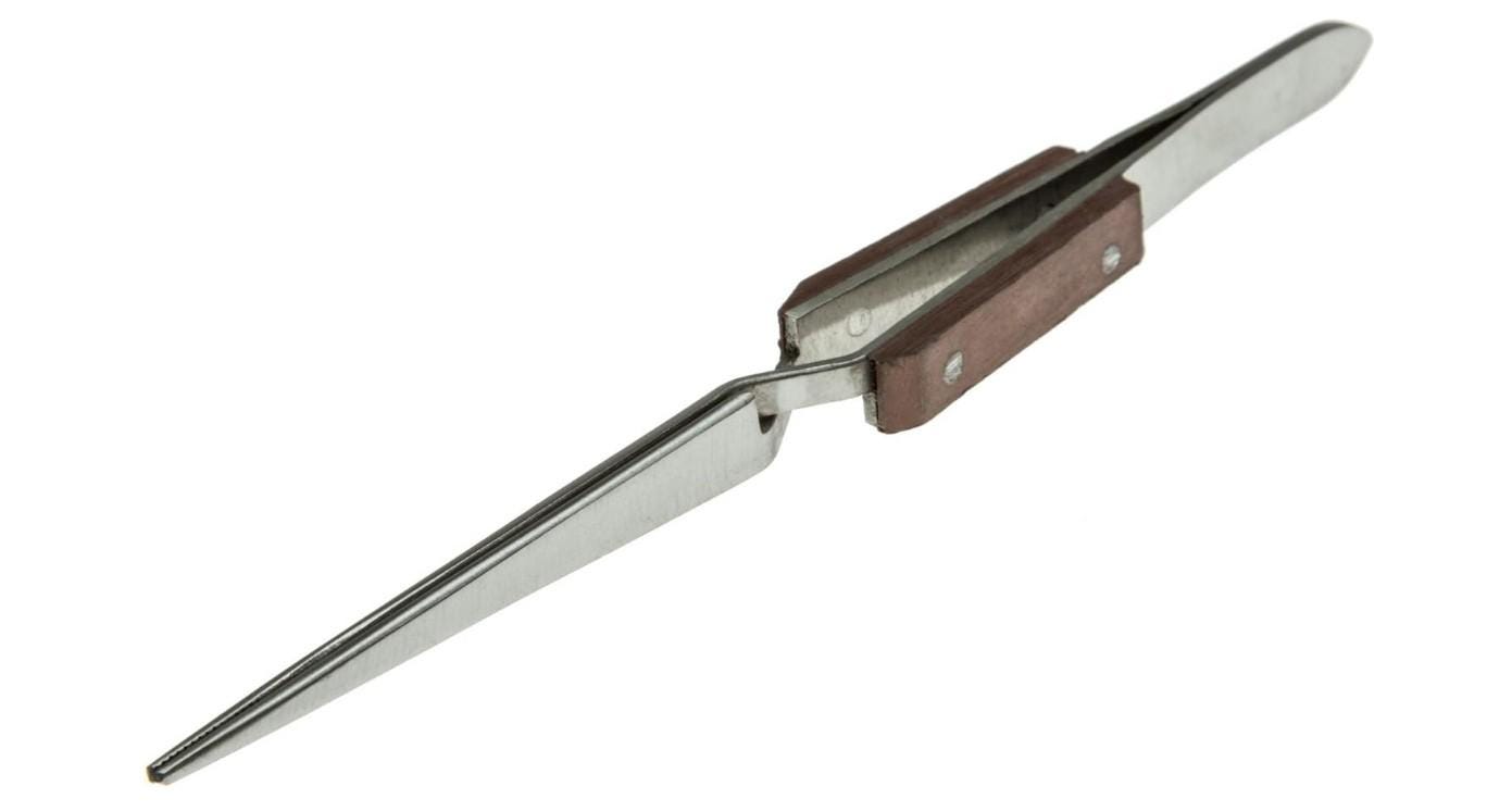 クロスロックピンセット twz-740 ファイバーグリップ はんだ付け用