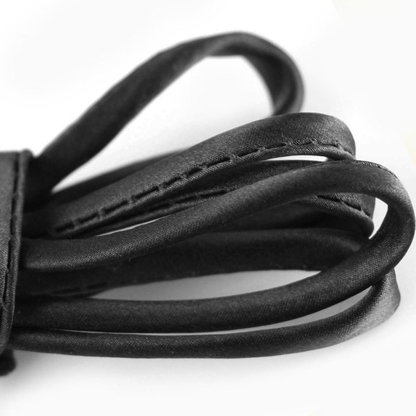 1/8" Silk Cord 3 yds Black Sewing and Jewelry Making