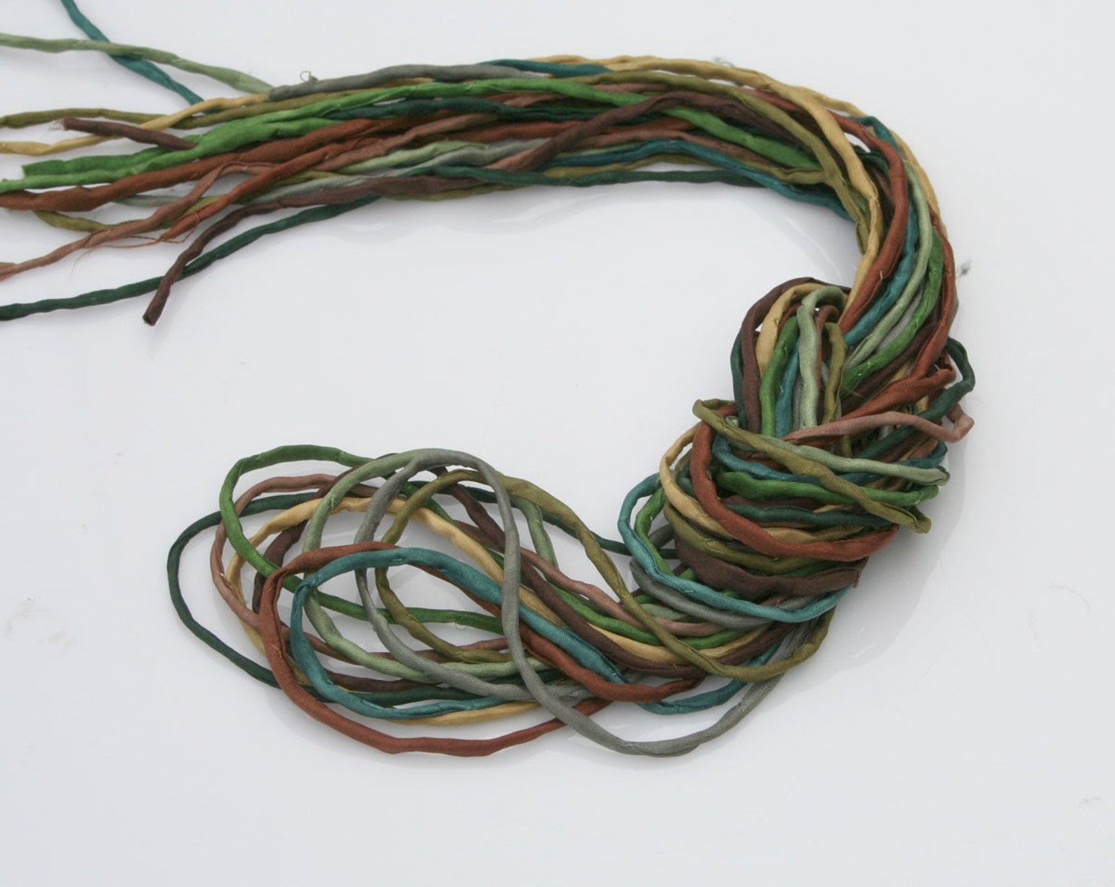 Silk Strings for Jewelry Making 10 Ea 2mm Silk Cord Greens Etsy
