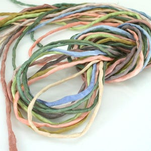 Silk Strings for Jewelry Making 2/3mm Silk Cord Desert Sky Hand Dyed Soft Colors