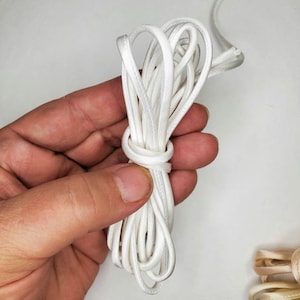 5 yds 1/8" Silk Cord Optical WHITE Silk Satin Cord Silk Charmeuse