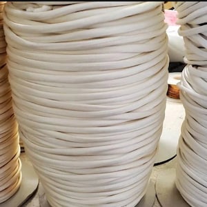 3 yds 1/4 Silk Cord CHOOSE: Optic White, Off White, Ivory or Champagne Bias Cut Silk Cord Silk Charmeuse Cord image 6