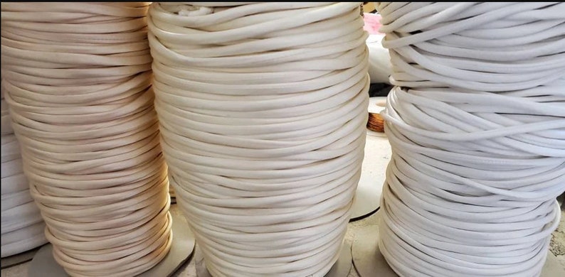 3 yds 1/4 Silk Cord CHOOSE: Optic White, Off White, Ivory or Champagne Bias Cut Silk Cord Silk Charmeuse Cord image 6