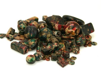Perles en céramique grecque de Mykonos automne rouille Mixed Bag