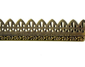 1 ft Brass Banding - Arch with Floral Border Metal Strip