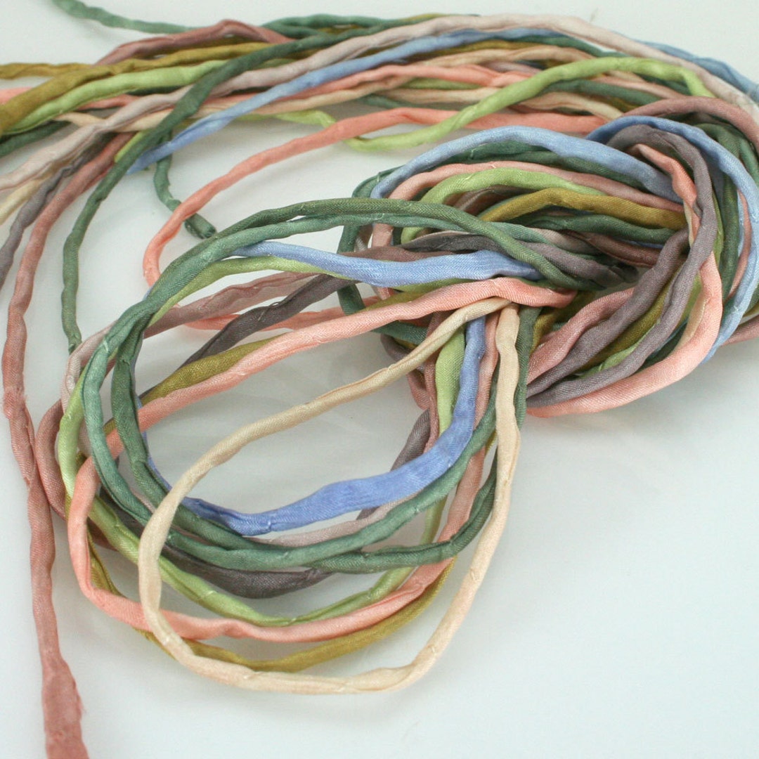 10 Ea Silk Strings for Jewelry Making 2mm Silk Cord Desert Sky Etsy
