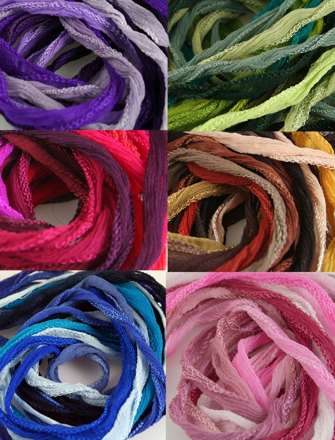 100 Pcs Fairy Ribbons Pick Any Colors Silk Jewelry Cords Hand Dyed ...