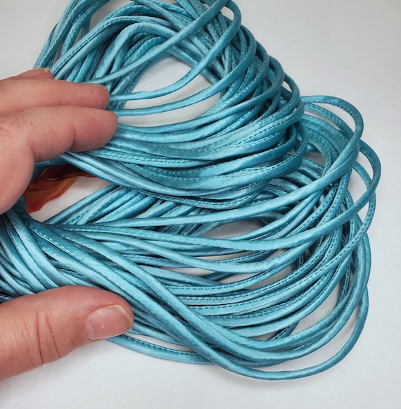 1/8 Silk Cord 3 yds Turquoise Bias Cut Silk Cord