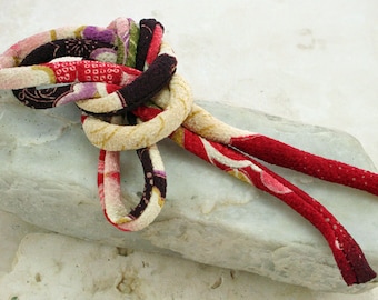 Japanese Chirimen Cording - Necklace or Bracelet Cord Kimono Fabric 814A