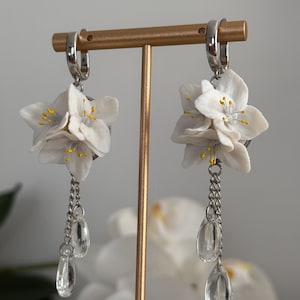 Ohrringe Anhänger Jasmine Polymer Clay handgefertigt