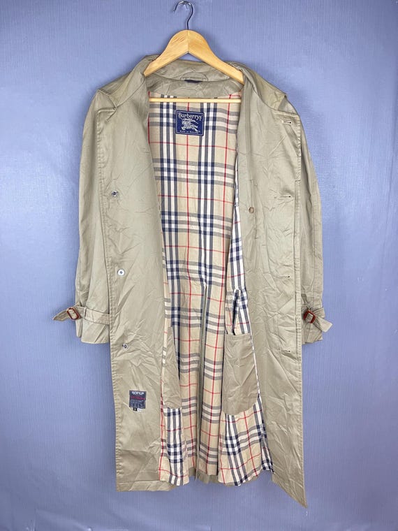 VINTAGE BURBERRY POLAND Nova Check Trench Coat Casual Jacket