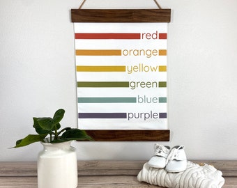 Rainbow Wall Art, Educational Color Sign. Homeschool Color Print, Montessori Color Chart. Preschool Art Palette. Modern Rainbow Color Wheel.