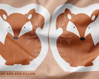 Fox Cut and Sew Pillow. Beginner DIY Sewing Project, Craft Supplies. Includes Digitally Printed Minky Fabric and Instruction Video