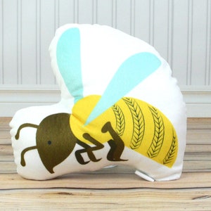 Yellow Jacket Pillow. Insect Plush. Hornet Cut and Sew Pillow. Kids Room Easy DIY Sewing Project. Digitally Printed Minky Fabric, Tutorial image 2