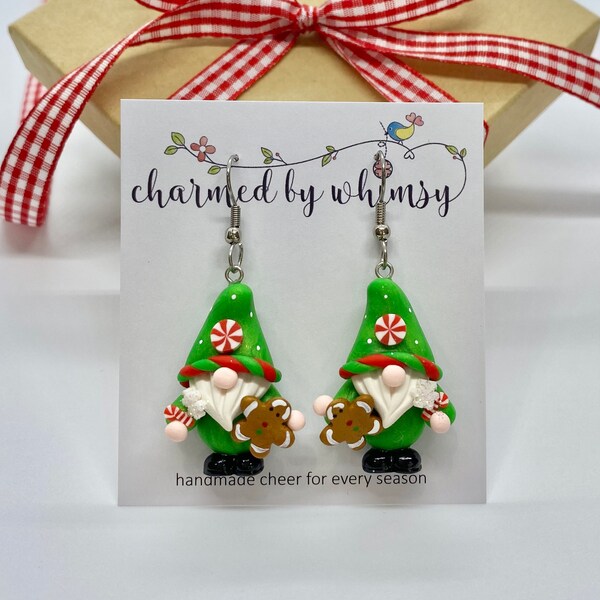 Christmas Elf Gnome Dangle Earrings