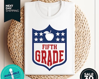 Custom Football Teacher Shirts | School Staff Shirts | Personalized Teacher Tee | Kindergarten First Second Third Fourth Grade Teacher Team