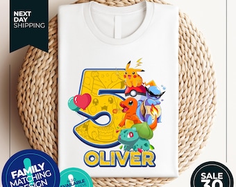 Custom Poke Birthday Shirt | Family Matching Birthday Shirt | Girls Birthday Shirt | Family Birthday Shirts | Birthday Boys | Birthday Gift