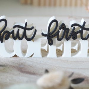 Cartel Decorativo "but first COFFEE" - Decoración personalizada para amantes del café