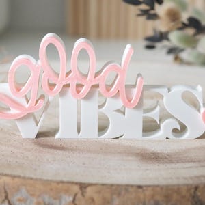 Cartel Decorativo "good VIBES <3" - Decoración Alegre y Positiva