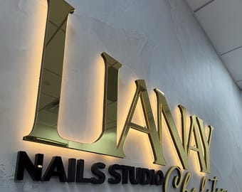 Custom 3D Metal Signage, Salon Logo Sign, Backlit Business Signs, Illuminated Letter Sign, Outdoor Light Sign, Lasercut Signboard, LED Signs