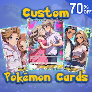 Carte Pokémon personnalisée, cadeau personnalisé pour anniversaire, cadeaux Pokémon, portrait d'animal de compagnie personnalisé, commission de carte Pokémon, animal de compagnie Pokémon