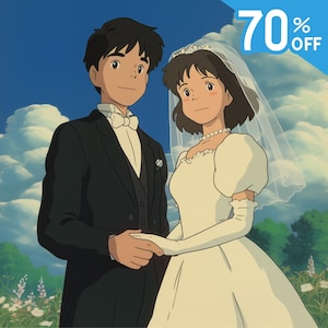 Aangepaste kunst in ghibli-stijl, anime-portretten voor koppels, gezinnen en huisdieren, anime van foto, gepersonaliseerde anime, Moederdagcadeau, ghiblicadeau