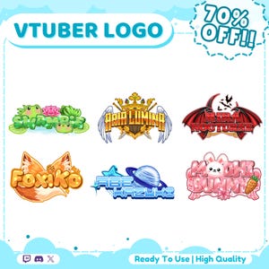 Custom Vtuber Logo, Cute Logo, Vtuber, Vtuber Asset, Kawaii Logo, PNGTuber Logo, Custom VTuber Logo Commission , GIFTuber Logo, Chibi Logo