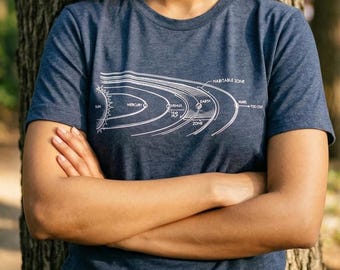 Camiseta de la Zona Habitable / Camiseta de la Zona Ricitos de Oro / Regalo de Astrobiología de Exoplanetas / Ciencia Espacial / Regalo de Astrónomo para Él