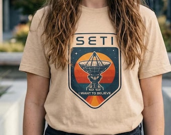 SETI, I want to Believe, X-Files, Space themed, Moon shirt, Unisex T-shirt, NASA, Astronomy Gifts, explorer, stargazer