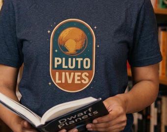 Camiseta "Plutão Vive", com tema espacial, estampa da Lua, unissex, NASA, presentes de astronomia, explorador, observador de estrelas