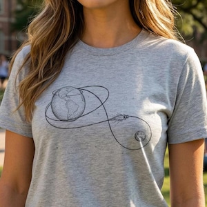 Artemis II Flight Path Tee | Orion Trajectory Gift | Precision Line Art | Space Exploration Fan